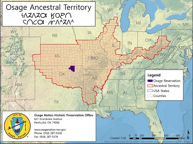 Osage Nation Ancestral Map
